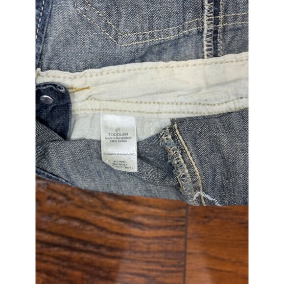 Toddler 2T Denim Corduroy Overalls Bundle 2 Pack Adjustable Straps Farm Patch - Picture 5 of 12